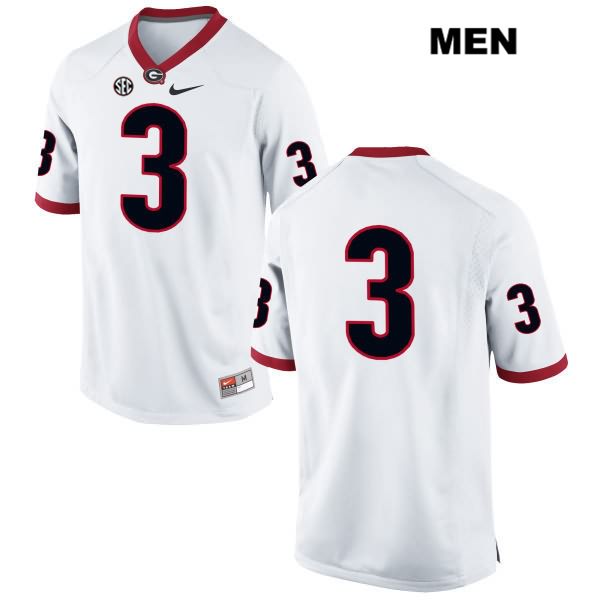 Georgia Bulldogs Men's Tyler Simmons #3 NCAA No Name Authentic White Nike Stitched College Football Jersey KMH7656RN